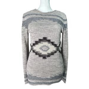 Lauren Ralph Lauren Womens Aztec Knit Pullover Sweater Boho Western Lodge Sz S